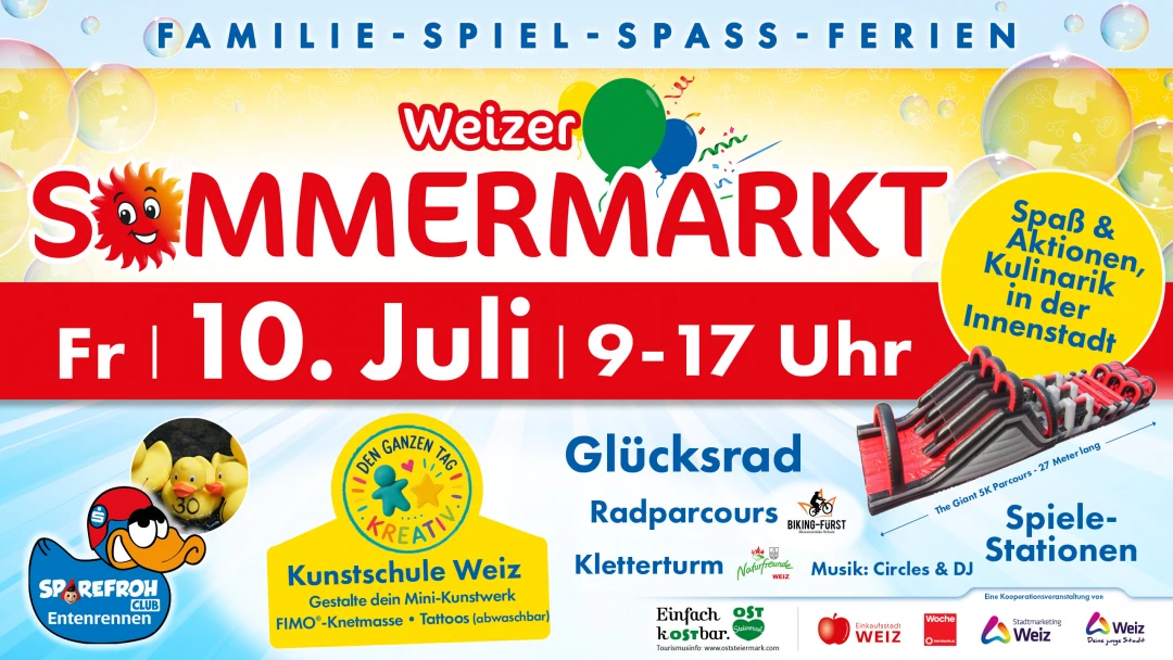 Sommermarkt Weizer Innenstadt zum Schulschluss